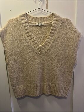Madewell Cropped Sweater Vest in Heather Powder Size Small